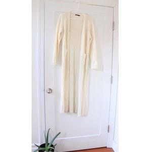 Cream Long Knit Cardigan